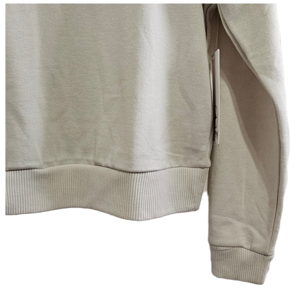 Sporty crew pullover sweatshirt cream stone color top size large nwt - Picture 3 of 6